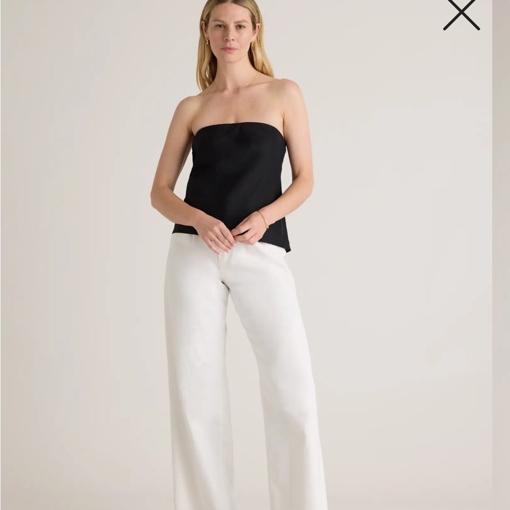 Quince - 100% European Linen Strapless Top - Picture 2 of 8